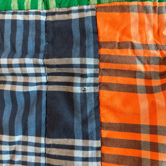 2 Pottery Barn Teen Kids Plaid Sham Quilted Bed Pillow Covers Blue‎ Green Orange
